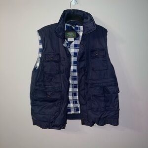Navy blue vest frozen assets by patrician mens large